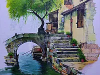 لوحة بألوان الإكرليك أبعاد : 50×70 سم