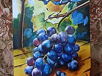 لوحة الحسون و العنقود الأبعاد : 30×50 سم