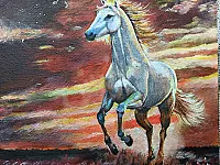 لوحة الحصان و البرق الأبعاد : 50 × 35 سم