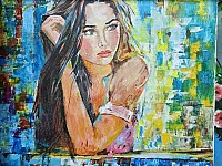 لوحة الفتاة الحالمة الأبعاد : 50 × 35 سم