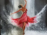 لوحة راقصة الباليه تحت المطر الأبعاد : 50 × 70 سم